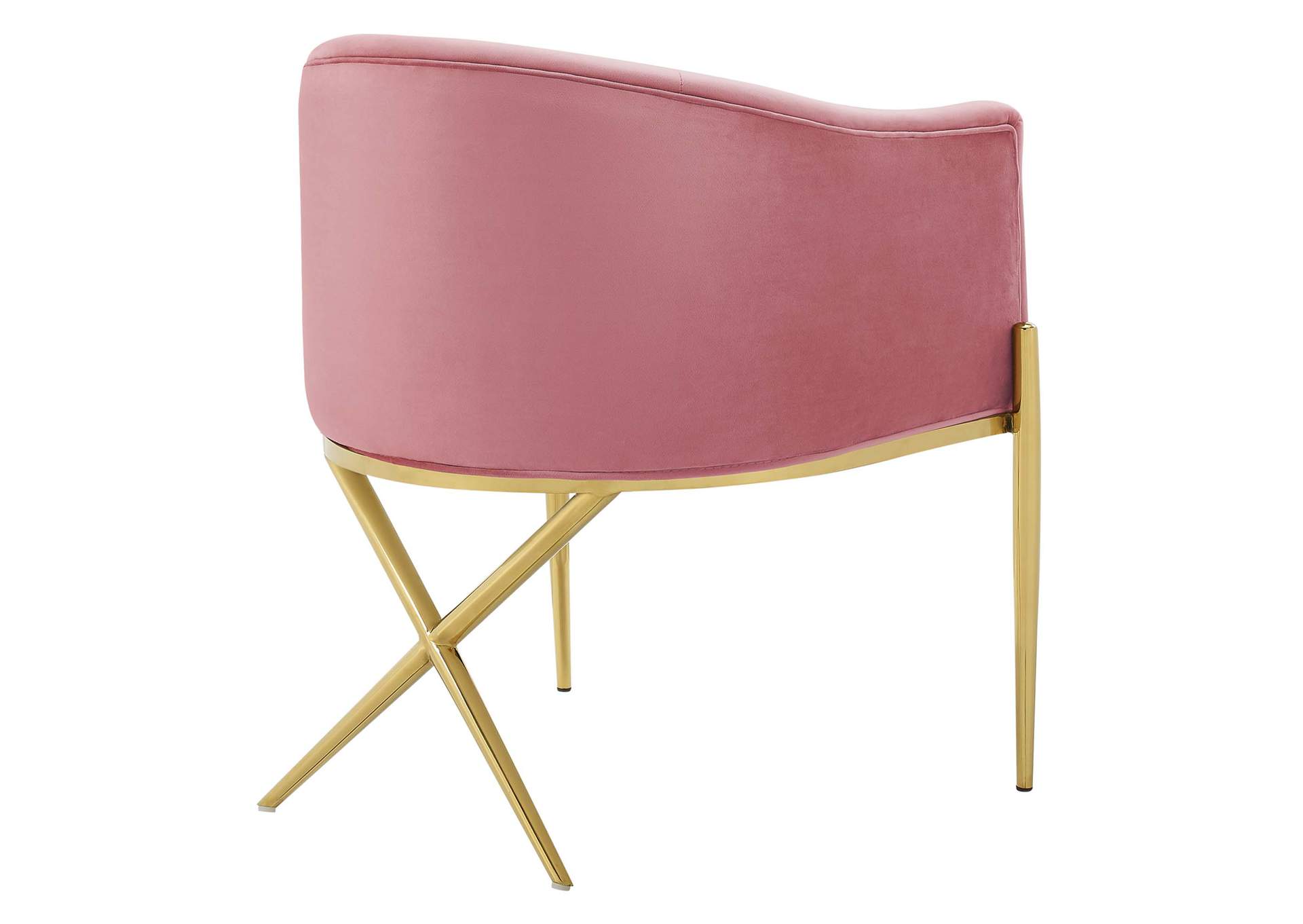 Dusty Rose Savour Tufted Performance Velvet Accent Arm Dining Chair,Modway