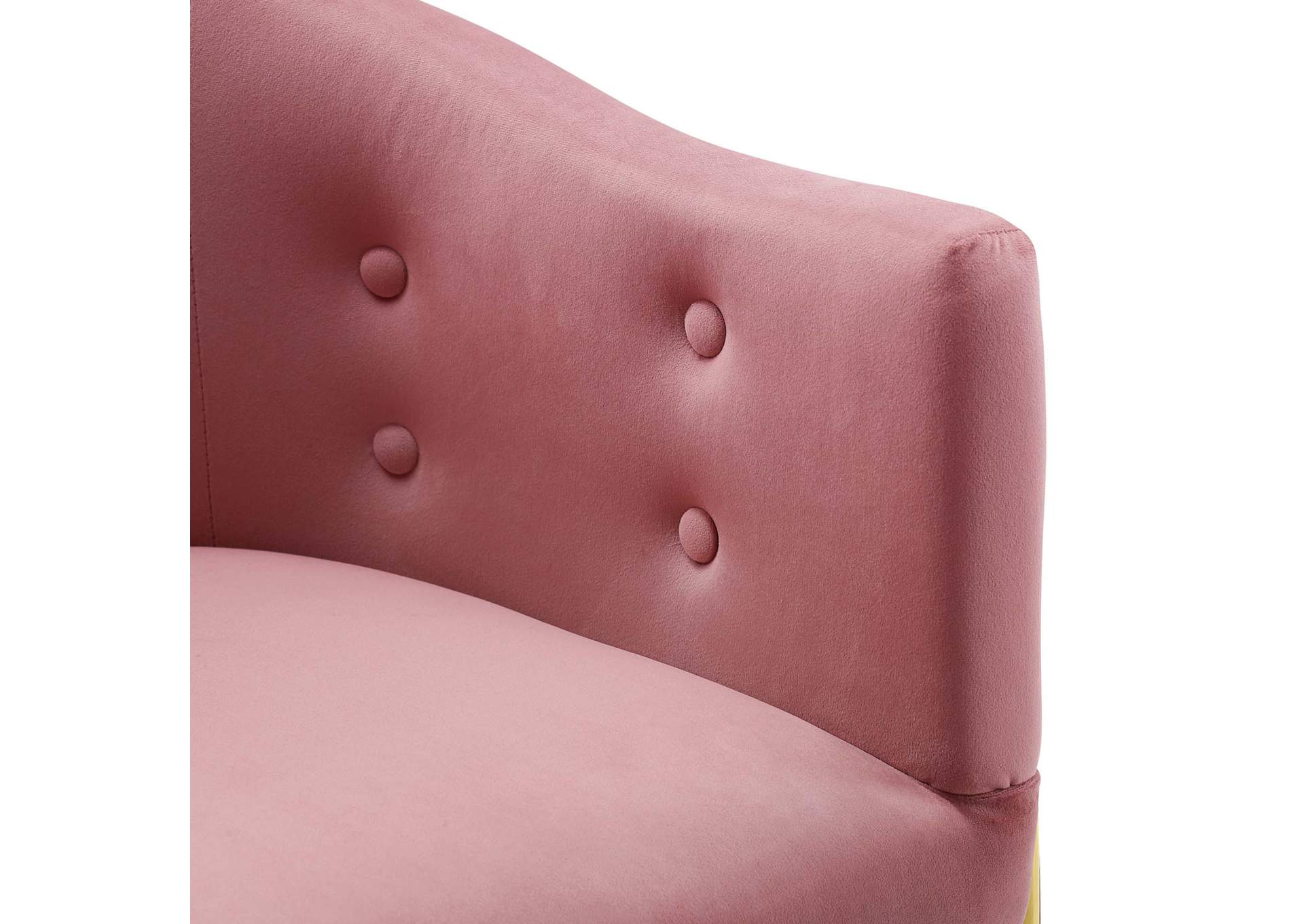 Dusty Rose Savour Tufted Performance Velvet Accent Arm Dining Chair,Modway