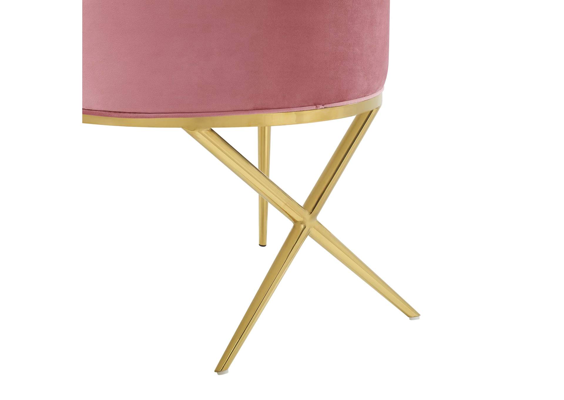 Dusty Rose Savour Tufted Performance Velvet Accent Arm Dining Chair,Modway