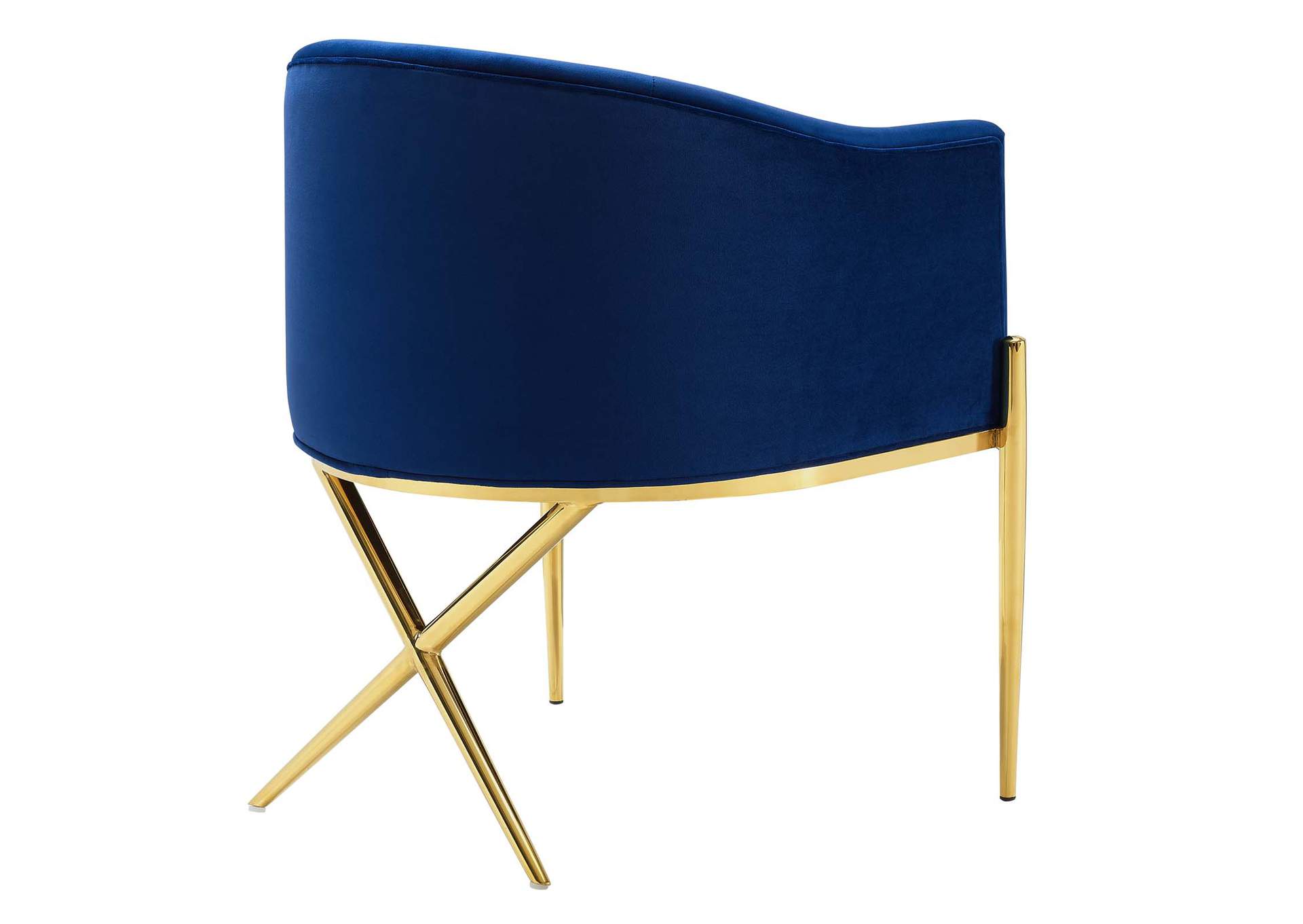 Navy Savour Tufted Performance Velvet Accent Arm Dining Chair,Modway