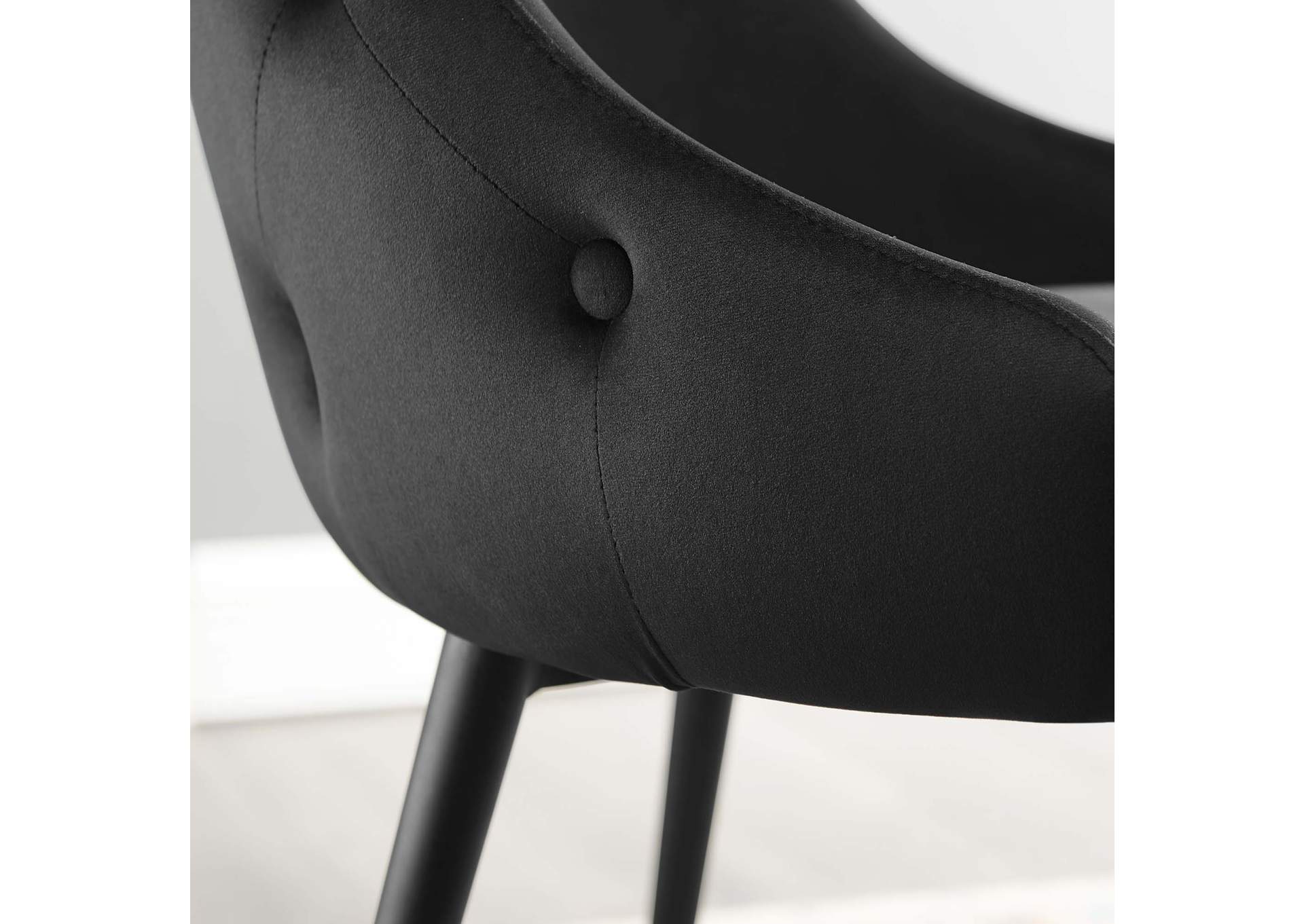Black Adorn Tufted Performance Velvet Dining Side Chair,Modway