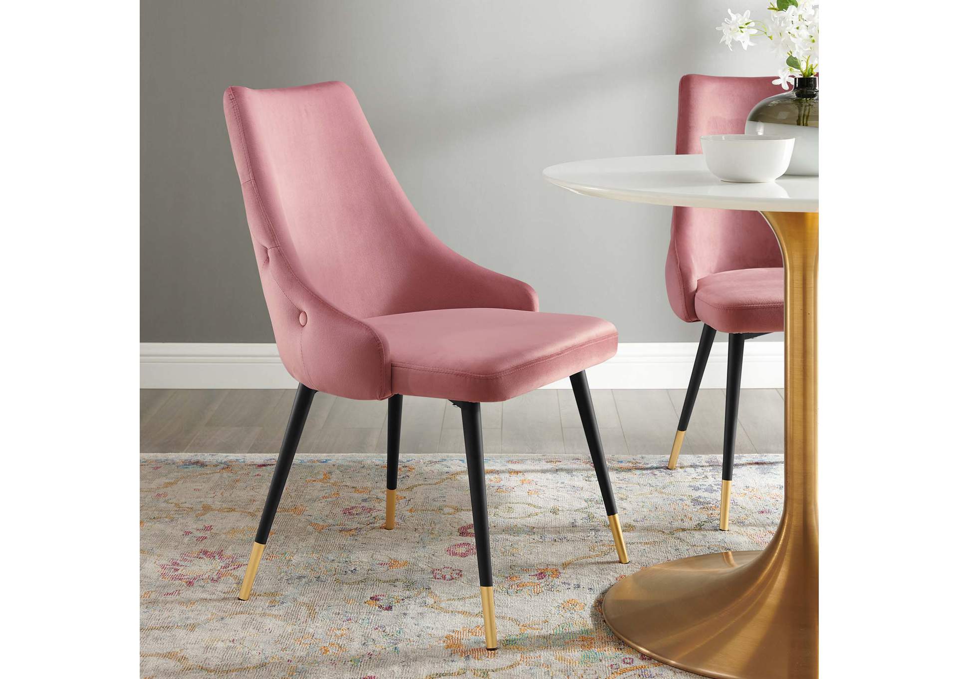 Dusty Rose Adorn Tufted Performance Velvet Dining Side Chair,Modway