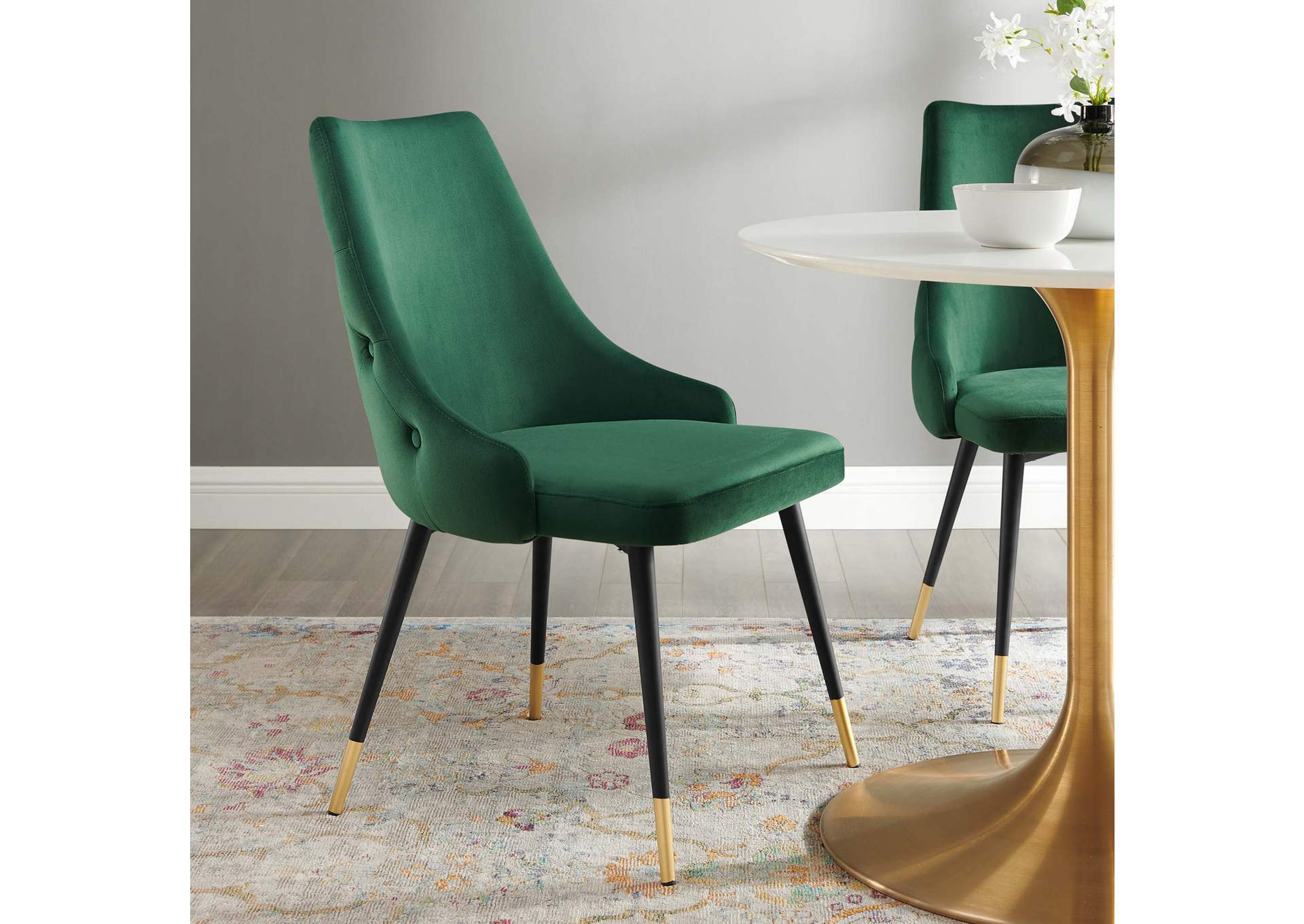 Green Adorn Tufted Performance Velvet Dining Side Chair,Modway