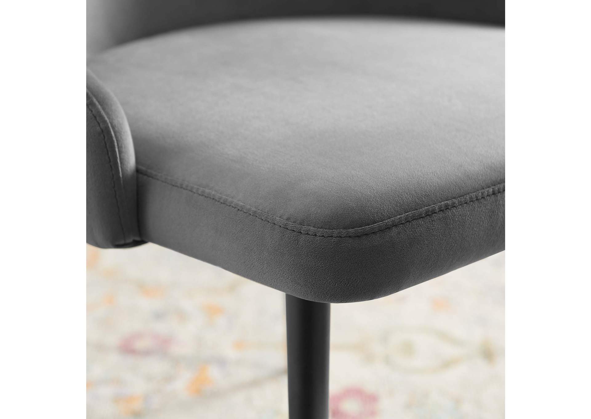 Gray Adorn Tufted Performance Velvet Dining Side Chair,Modway