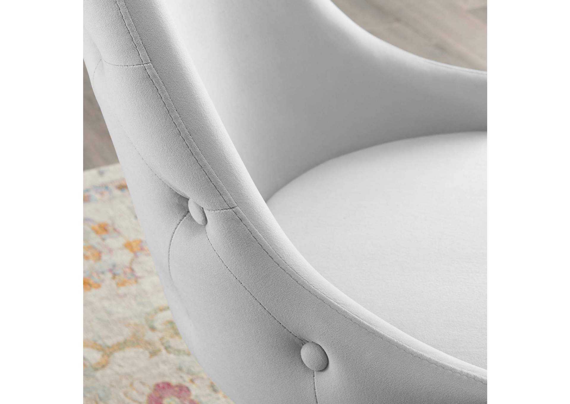 Light Gray Adorn Tufted Performance Velvet Dining Side Chair,Modway