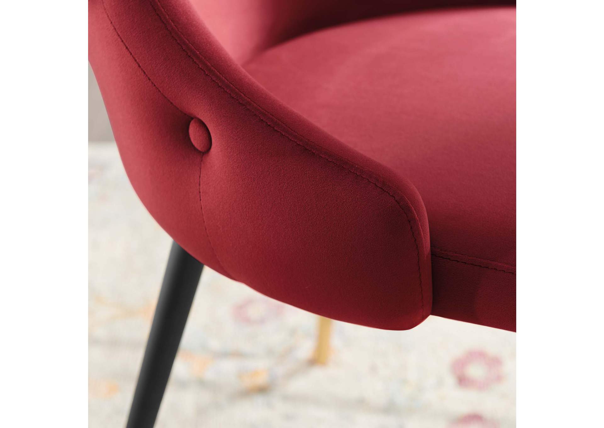 Maroon Adorn Tufted Performance Velvet Dining Side Chair,Modway