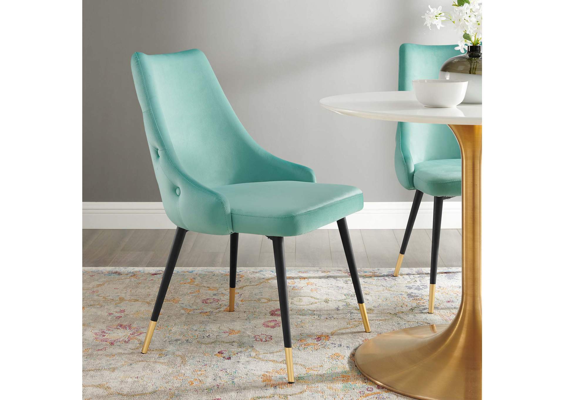 Mint Adorn Tufted Performance Velvet Dining Side Chair,Modway