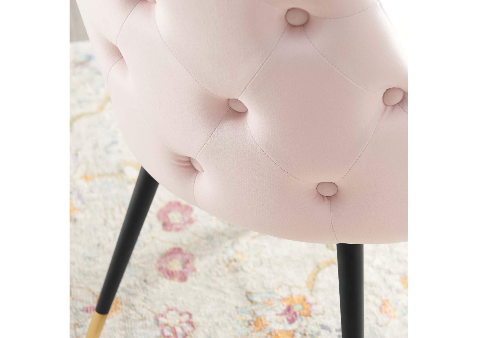 Pink Adorn Tufted Performance Velvet Dining Side Chair,Modway