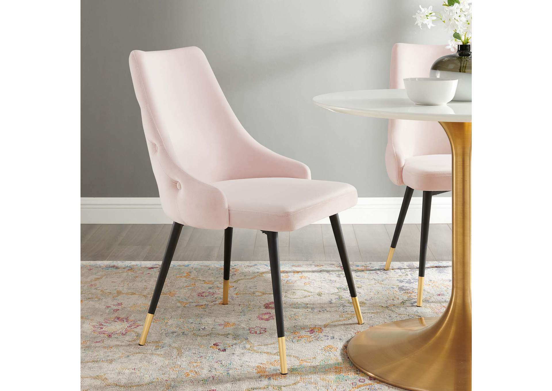 Pink Adorn Tufted Performance Velvet Dining Side Chair,Modway