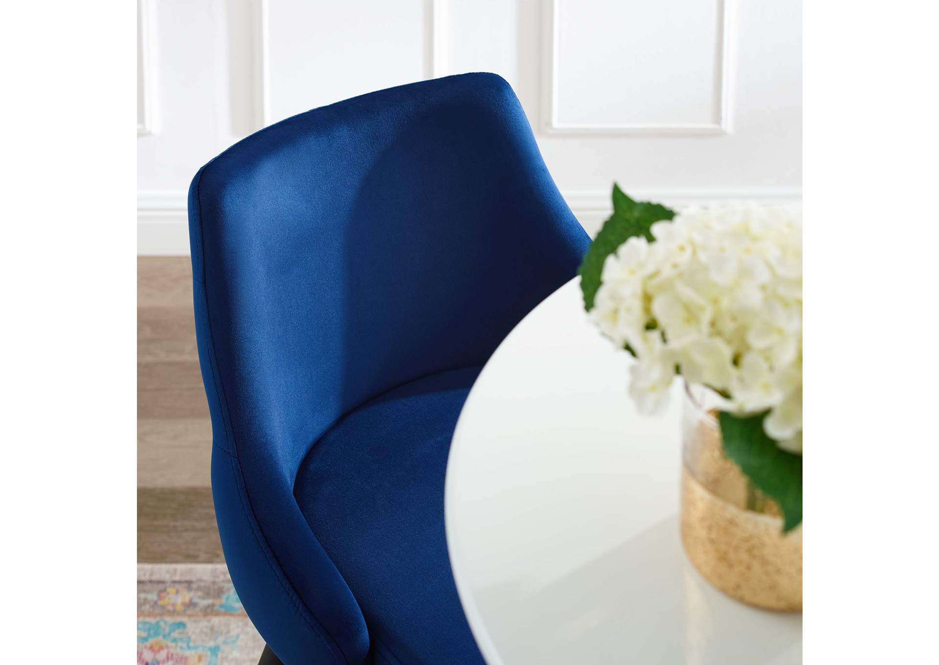 Navy Adorn Performance Velvet Counter Stool,Modway