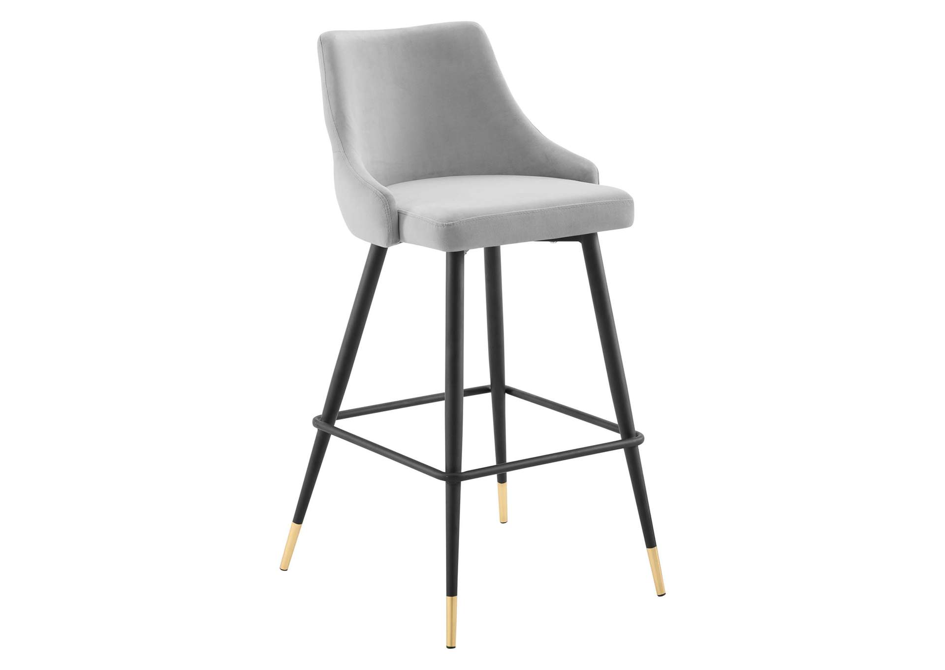 Light Gray Adorn Performance Velvet Bar Stool,Modway