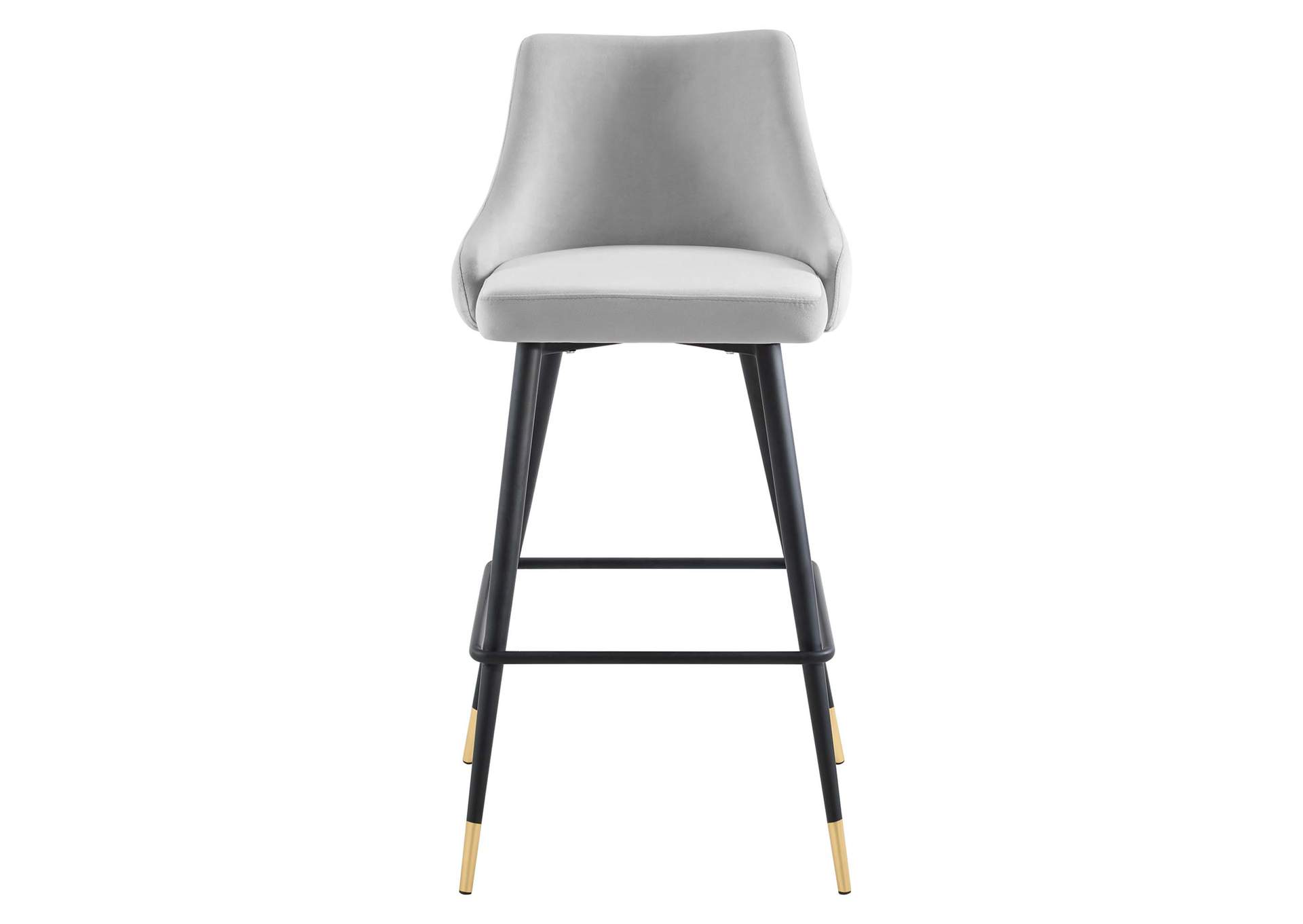 Light Gray Adorn Performance Velvet Bar Stool,Modway
