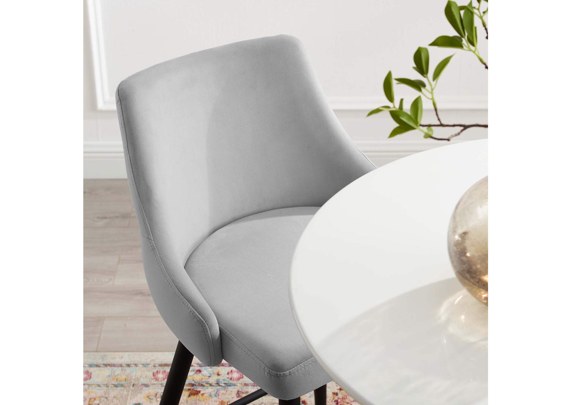 Light Gray Adorn Performance Velvet Bar Stool,Modway