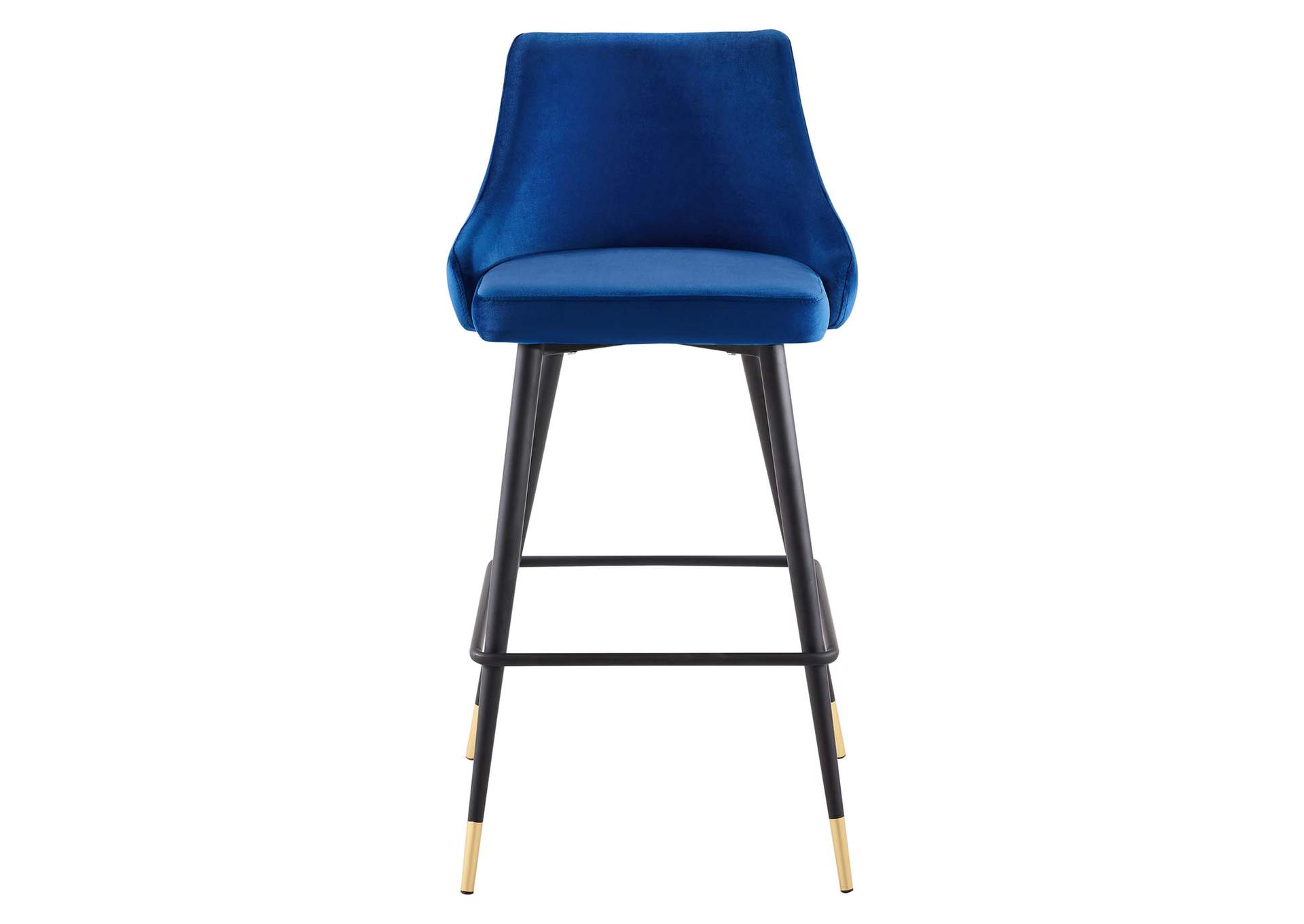 Navy Adorn Performance Velvet Bar Stool,Modway
