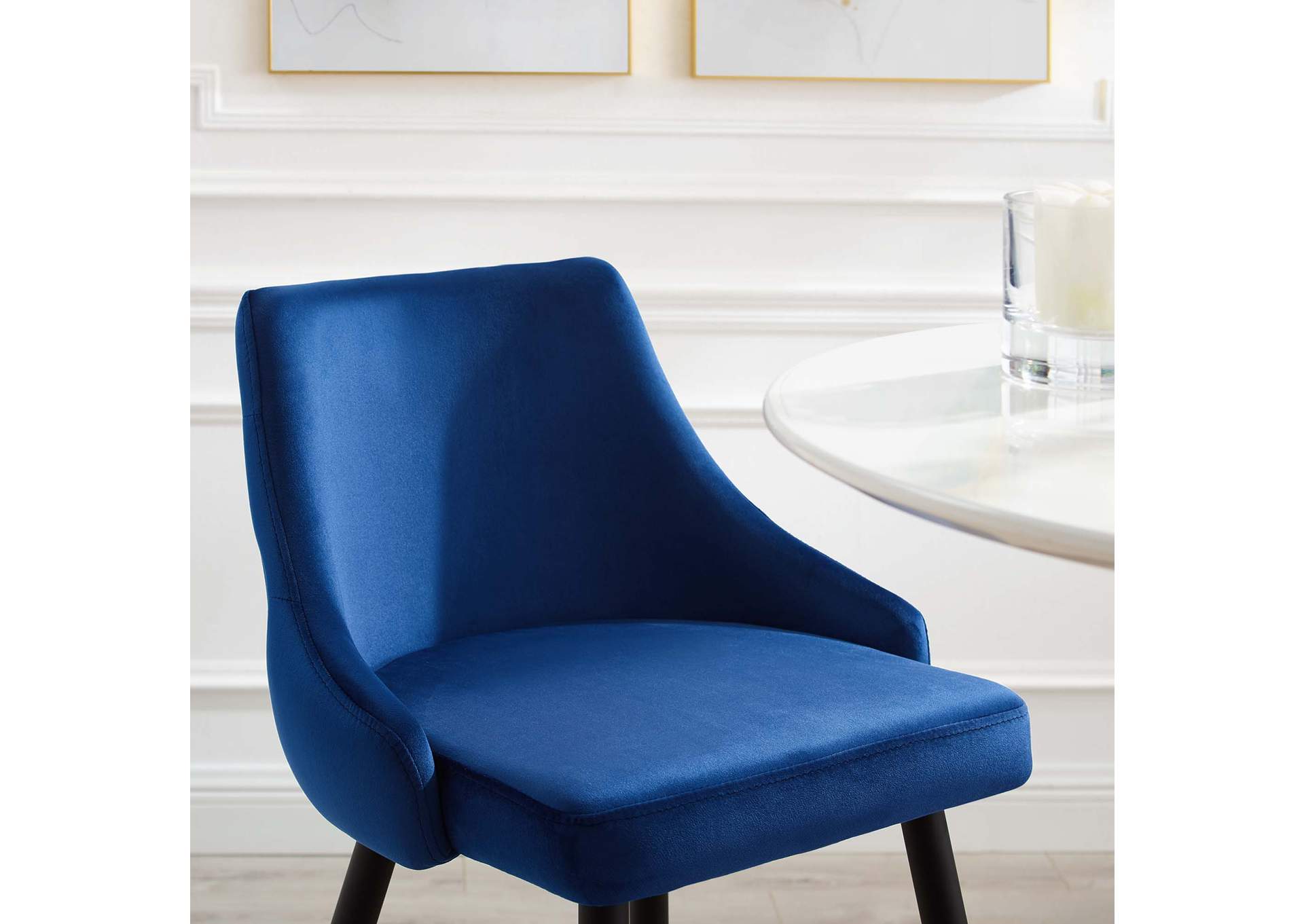 Navy Adorn Performance Velvet Bar Stool,Modway