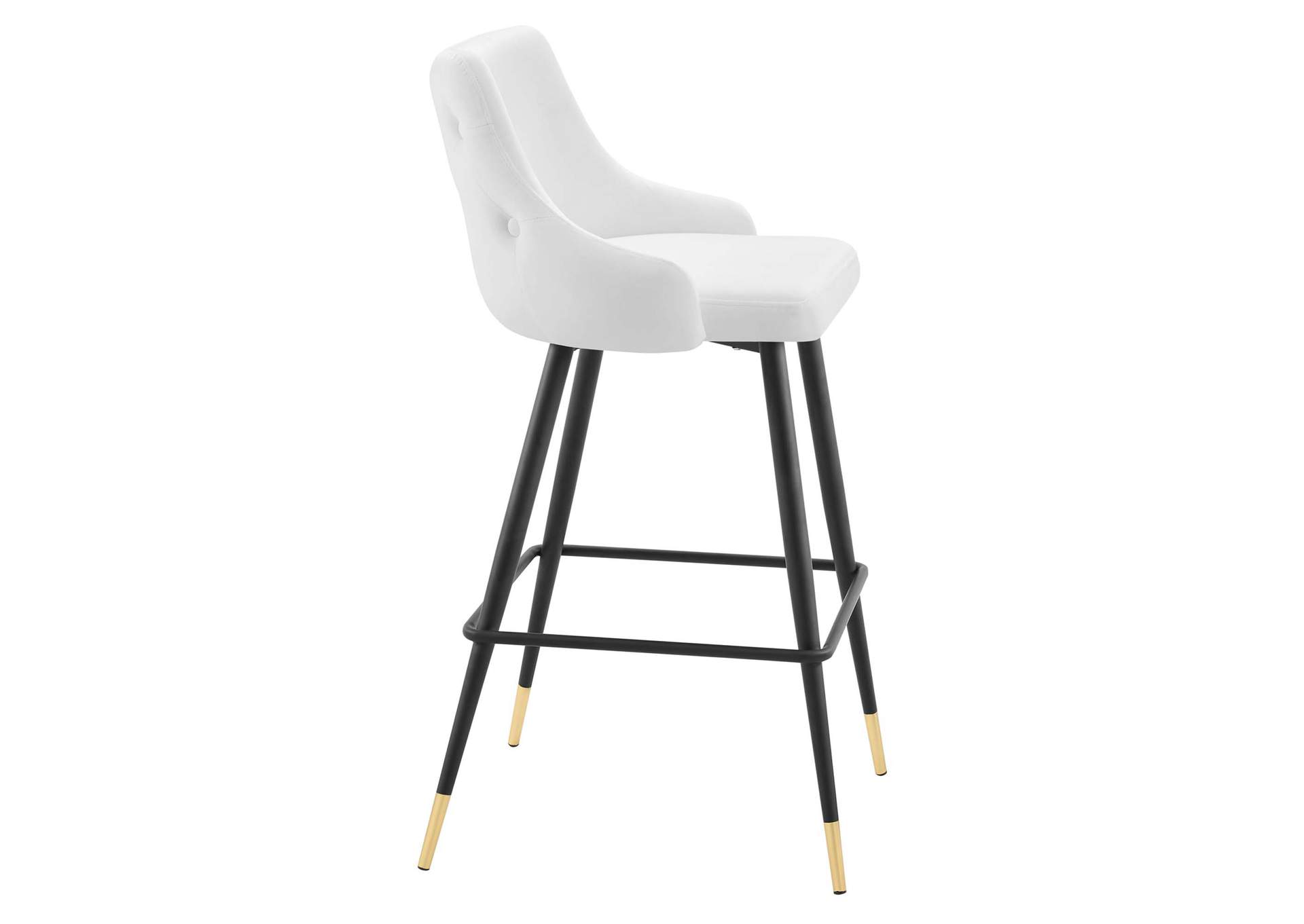 White Adorn Performance Velvet Bar Stool,Modway