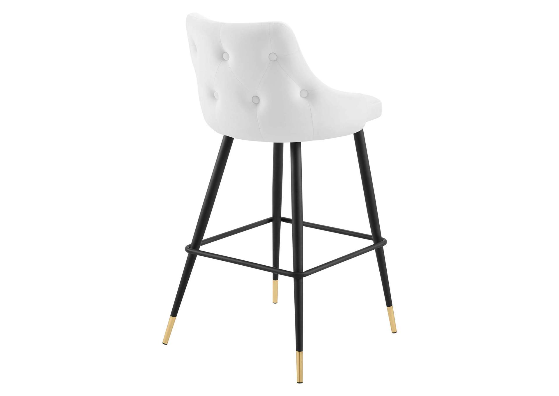 White Adorn Performance Velvet Bar Stool,Modway