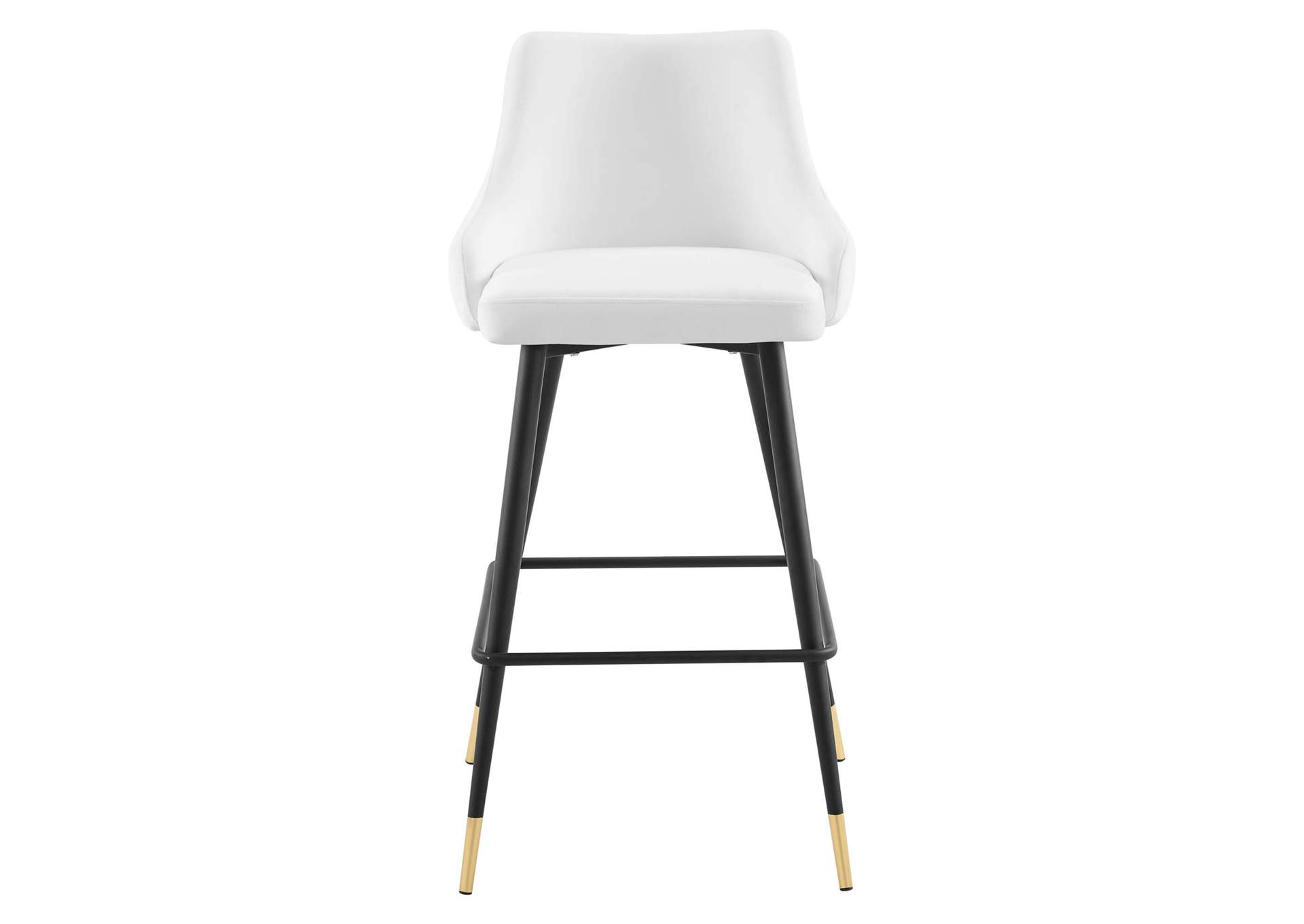 White Adorn Performance Velvet Bar Stool,Modway
