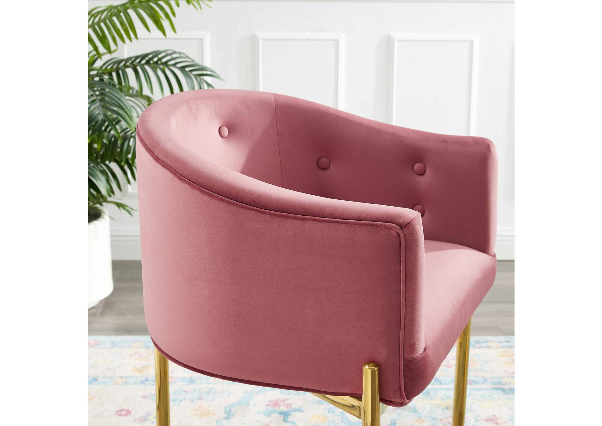 Dusty Rose Savour Tufted Counter Stool,Modway
