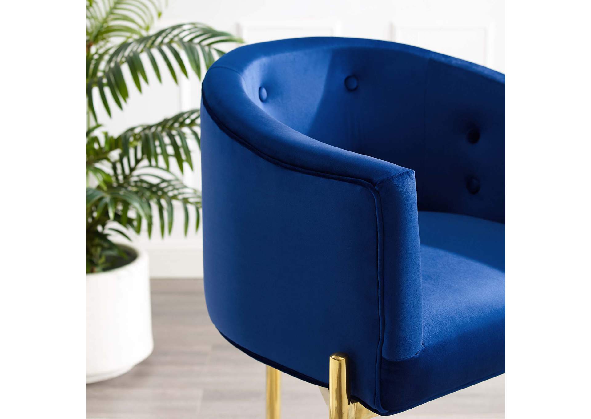 Navy Savour Tufted Counter Stool,Modway