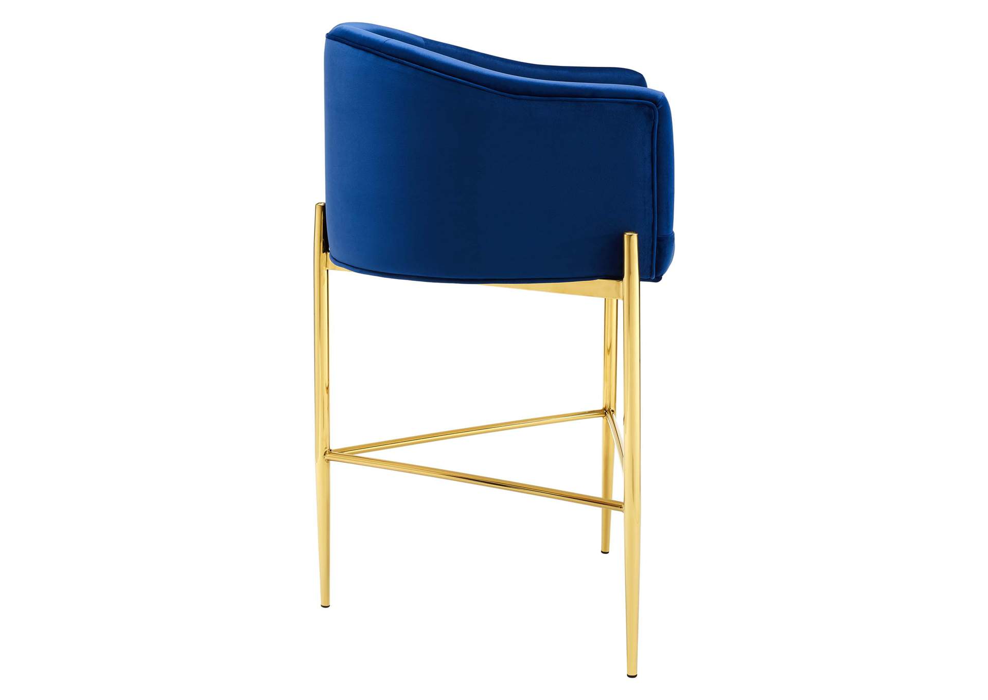Navy Savour Tufted Performance Velvet Bar Stool,Modway