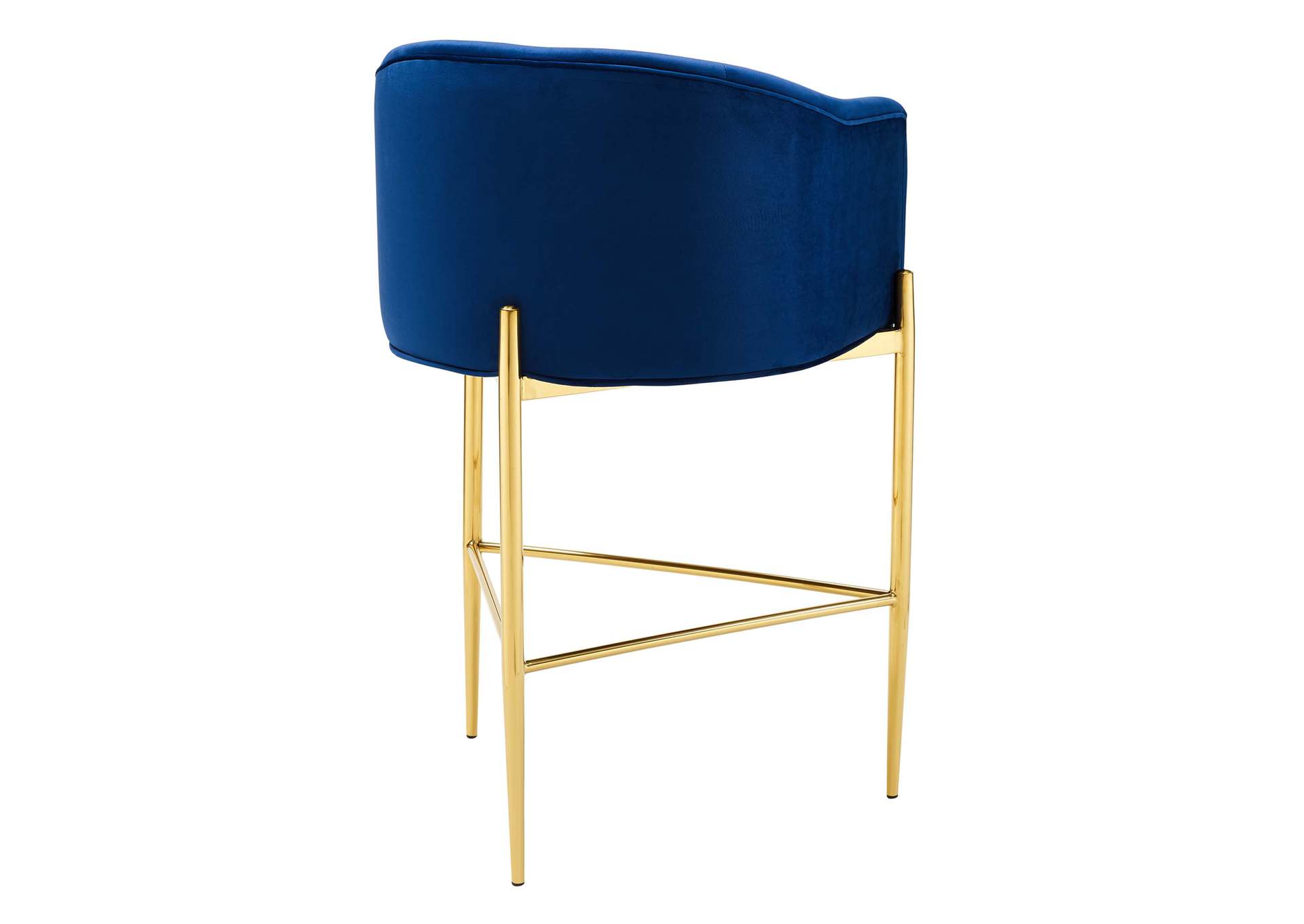 Navy Savour Tufted Performance Velvet Bar Stool,Modway