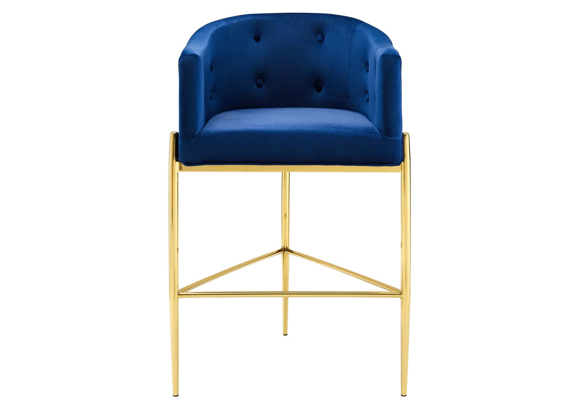 Navy Savour Tufted Performance Velvet Bar Stool,Modway