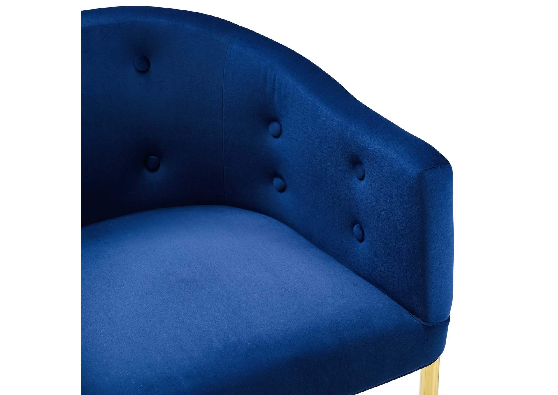 Navy Savour Tufted Performance Velvet Bar Stool,Modway