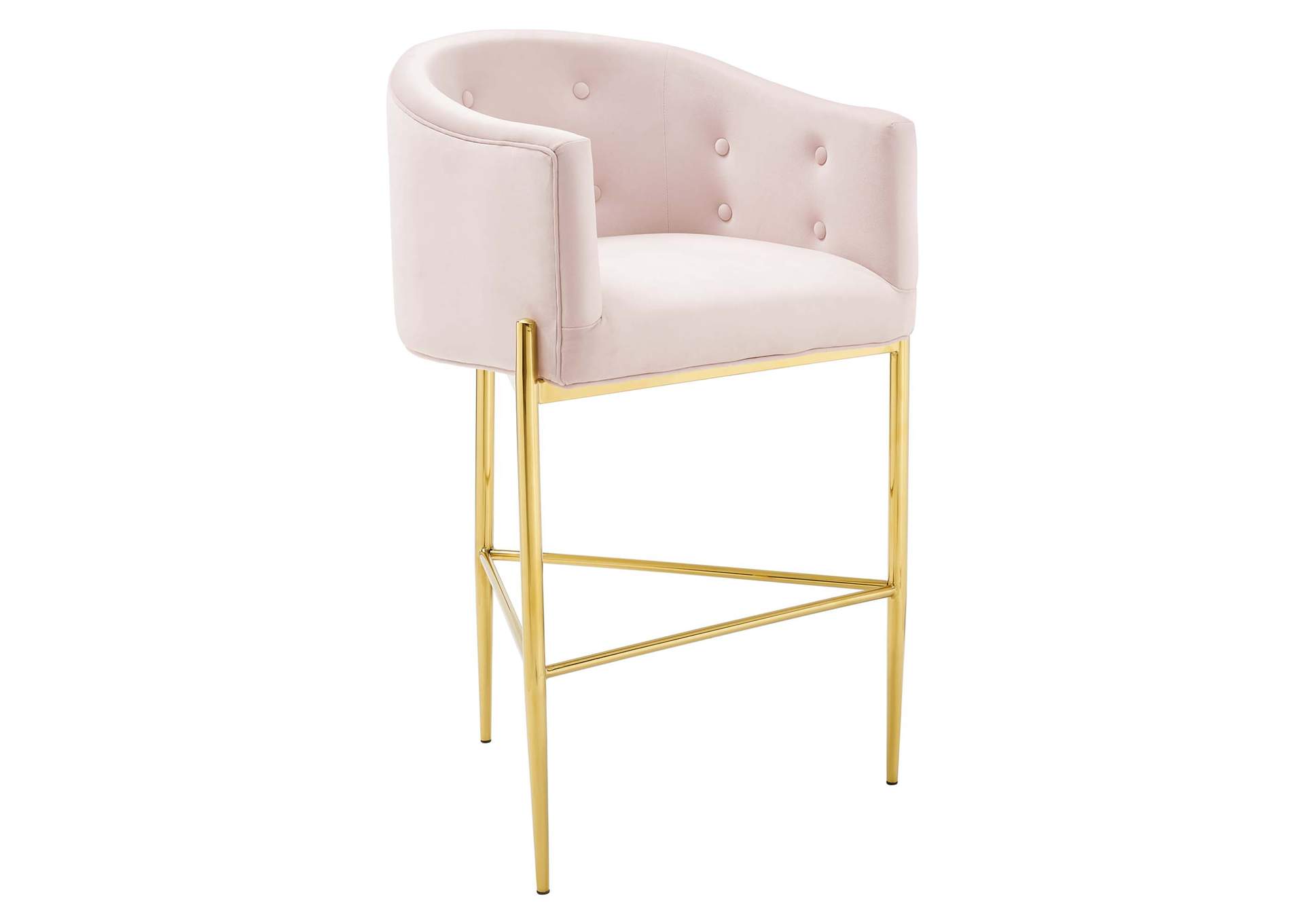 Pink Savour Tufted Performance Velvet Bar Stool,Modway