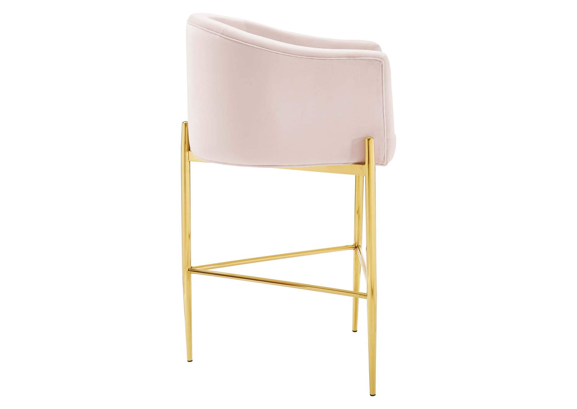 Pink Savour Tufted Performance Velvet Bar Stool,Modway