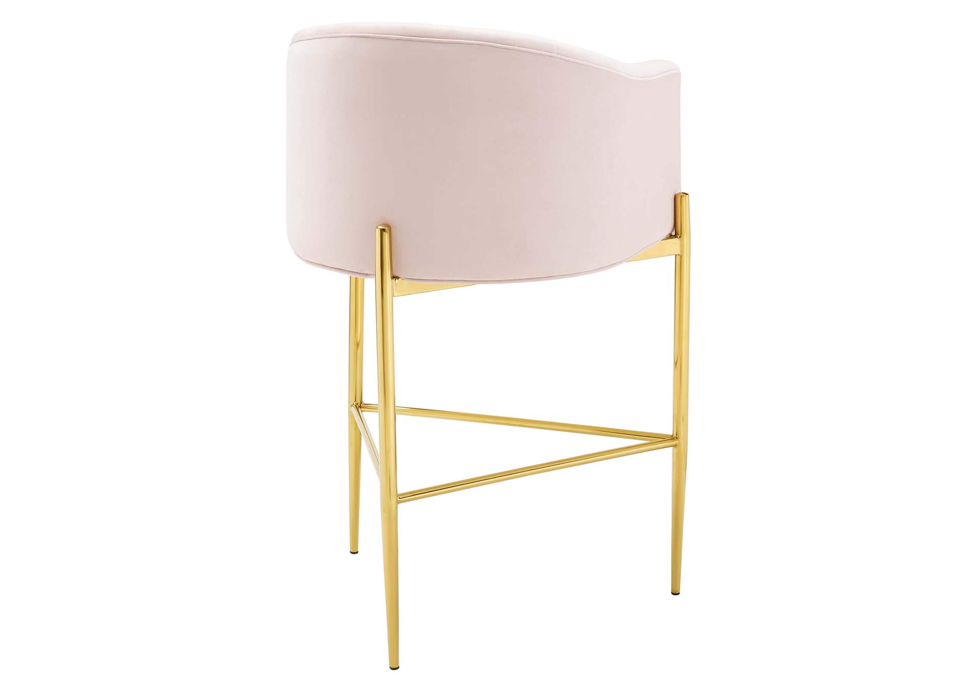 Pink Savour Tufted Performance Velvet Bar Stool,Modway