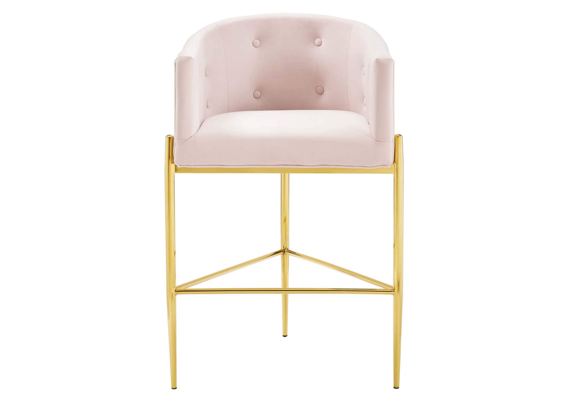 Pink Savour Tufted Performance Velvet Bar Stool,Modway