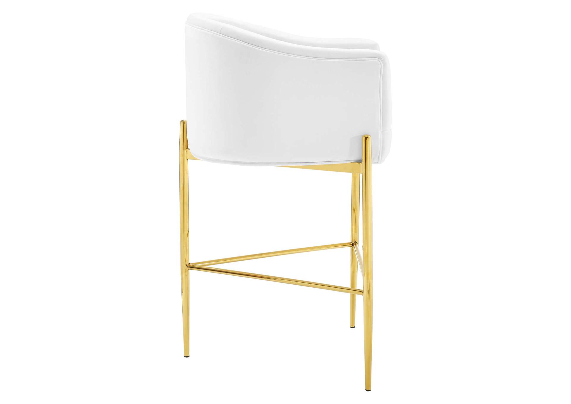 White Savour Tufted Performance Velvet Bar Stool,Modway