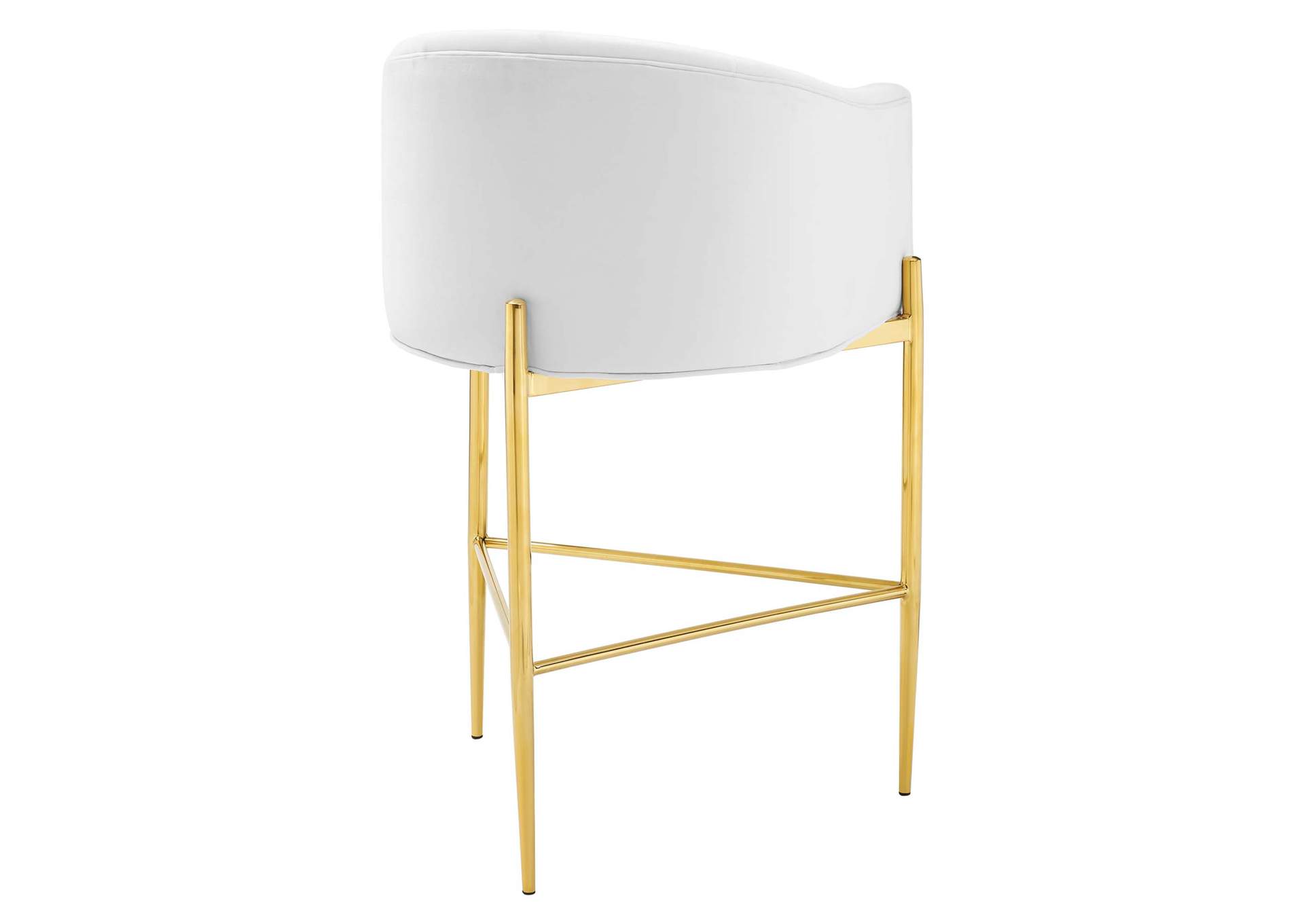 White Savour Tufted Performance Velvet Bar Stool,Modway