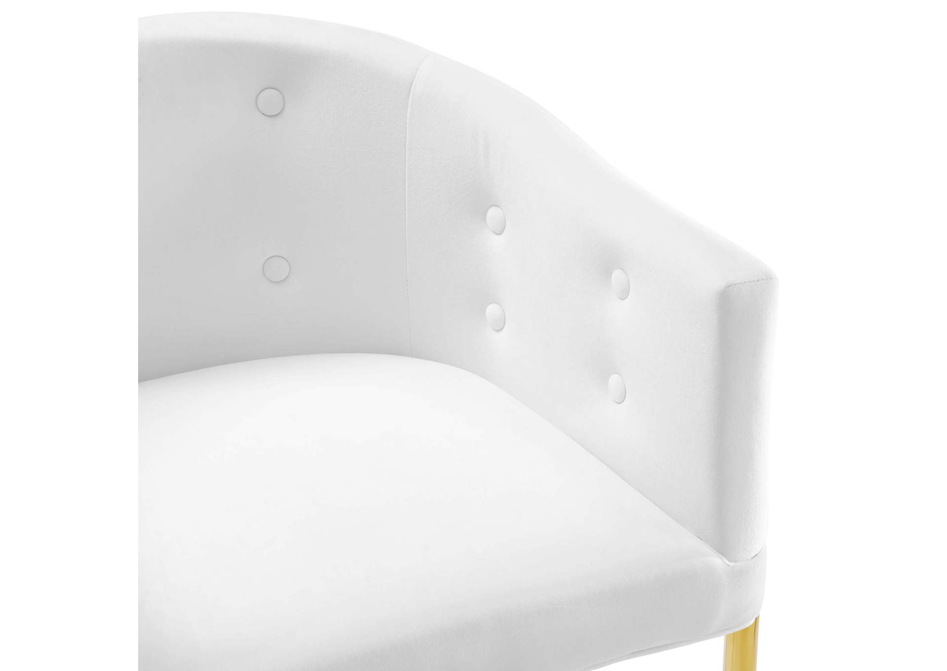 White Savour Tufted Performance Velvet Bar Stool,Modway
