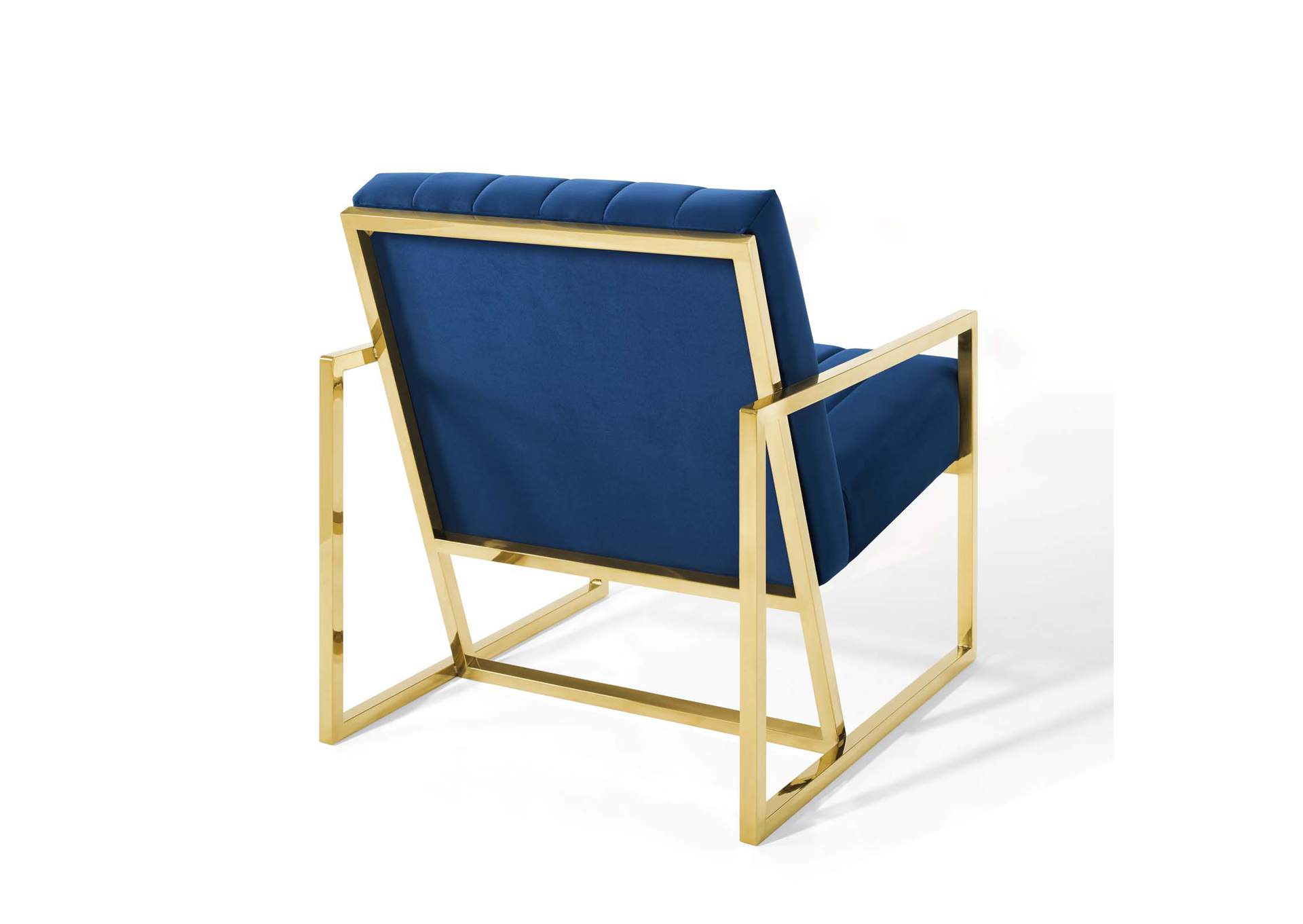 Navy Inspire Channel Tufted Performance Velvet Arm Chair,Modway