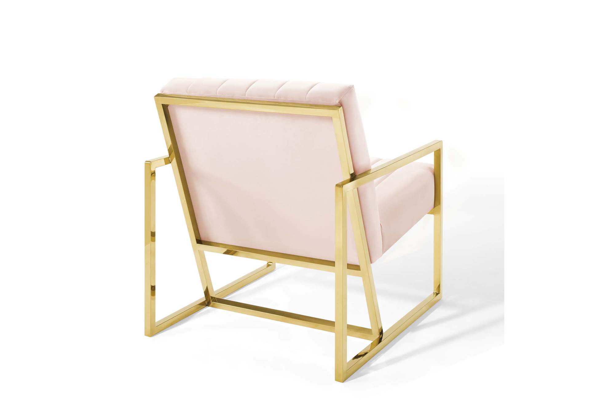 Pink Inspire Channel Tufted Performance Velvet Arm Chair,Modway