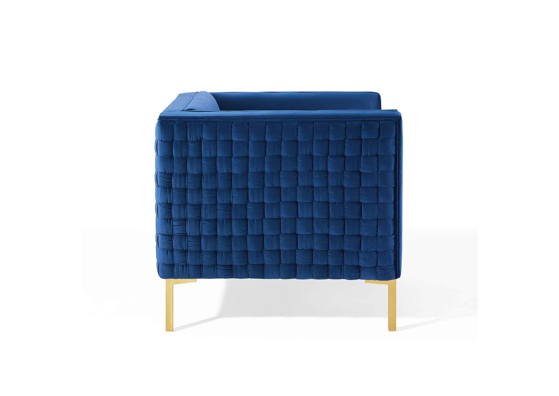 Navy Resonate Performance Velvet Arm Chair,Modway