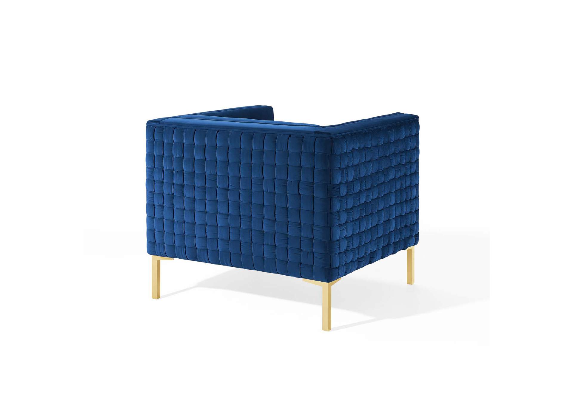 Navy Resonate Performance Velvet Arm Chair,Modway