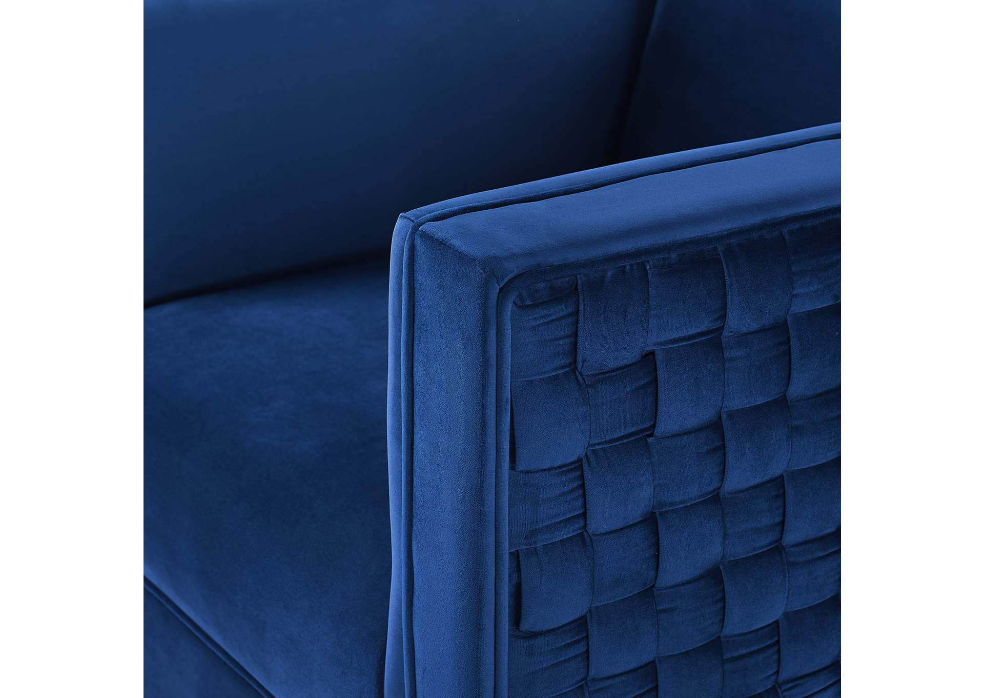 Navy Resonate Performance Velvet Arm Chair,Modway