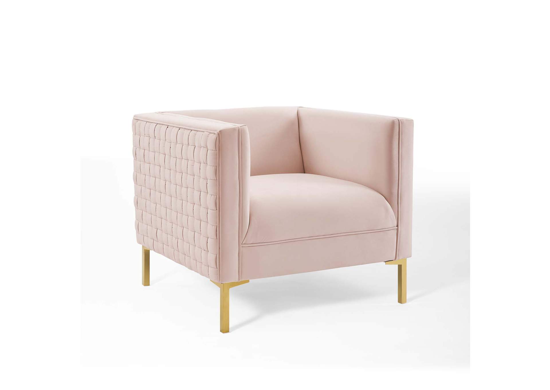 Pink Resonate Performance Velvet Arm Chair,Modway