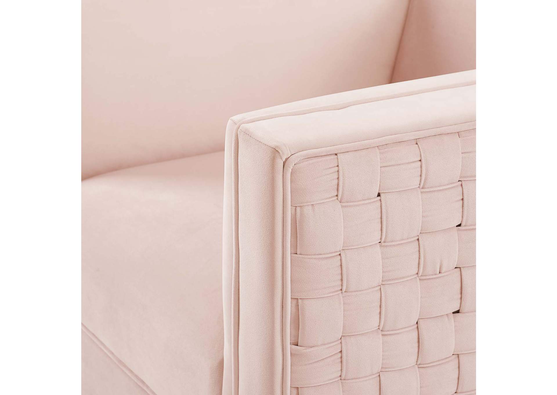 Pink Resonate Performance Velvet Arm Chair,Modway