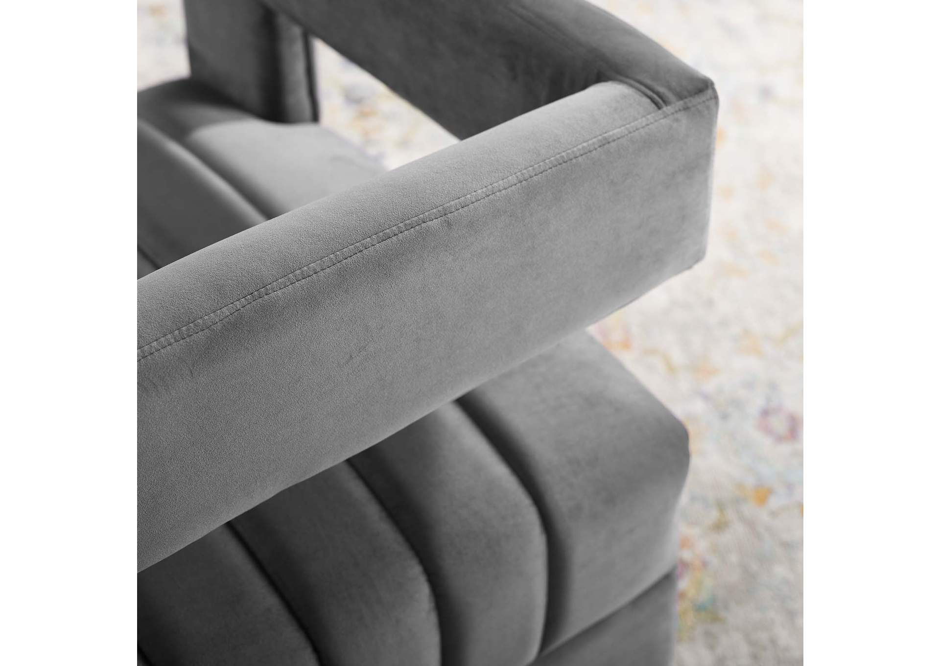 Charcoal Range Tufted Performance Velvet Accent Arm Chair,Modway