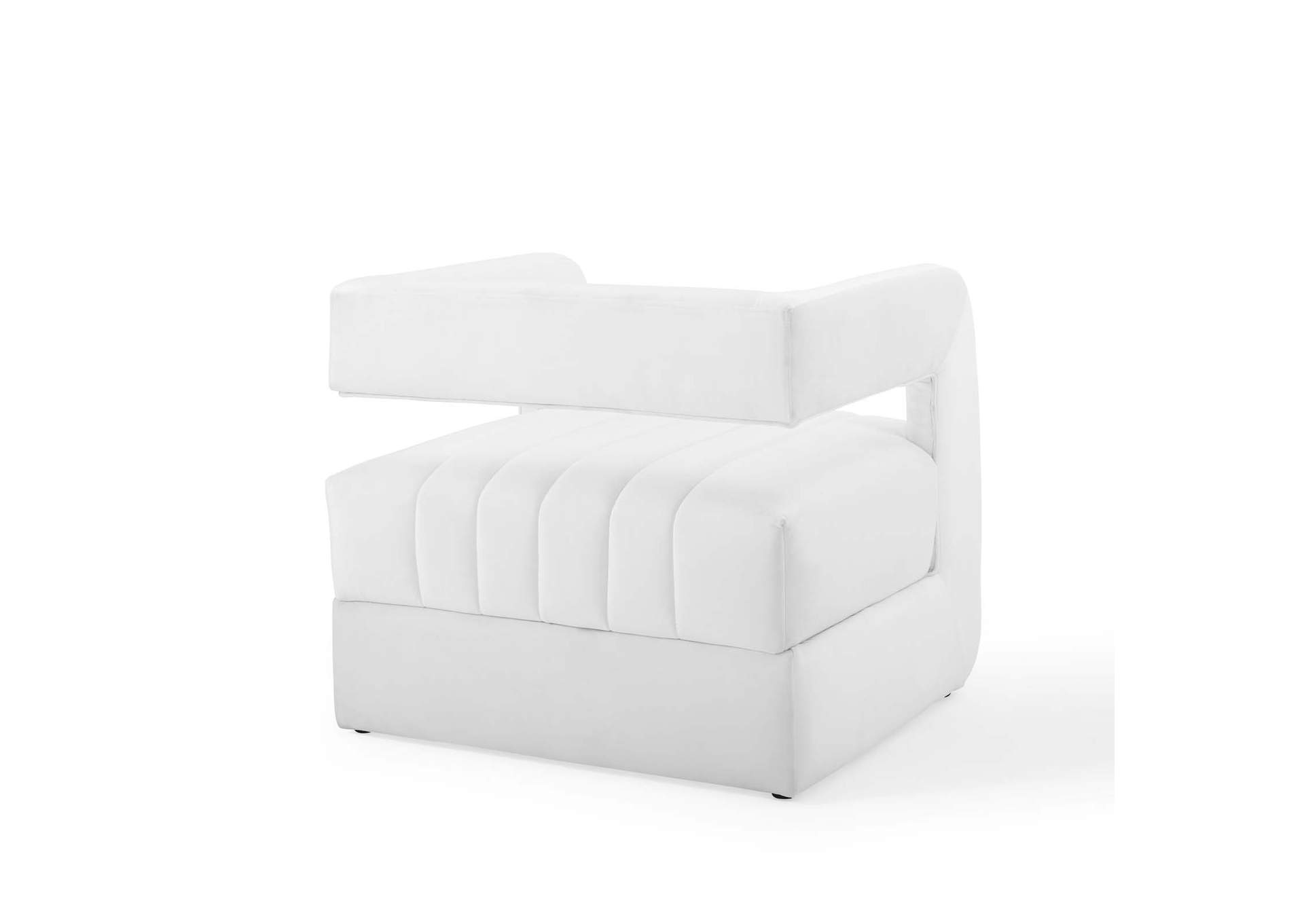 White Range Tufted Performance Velvet Accent Arm Chair,Modway