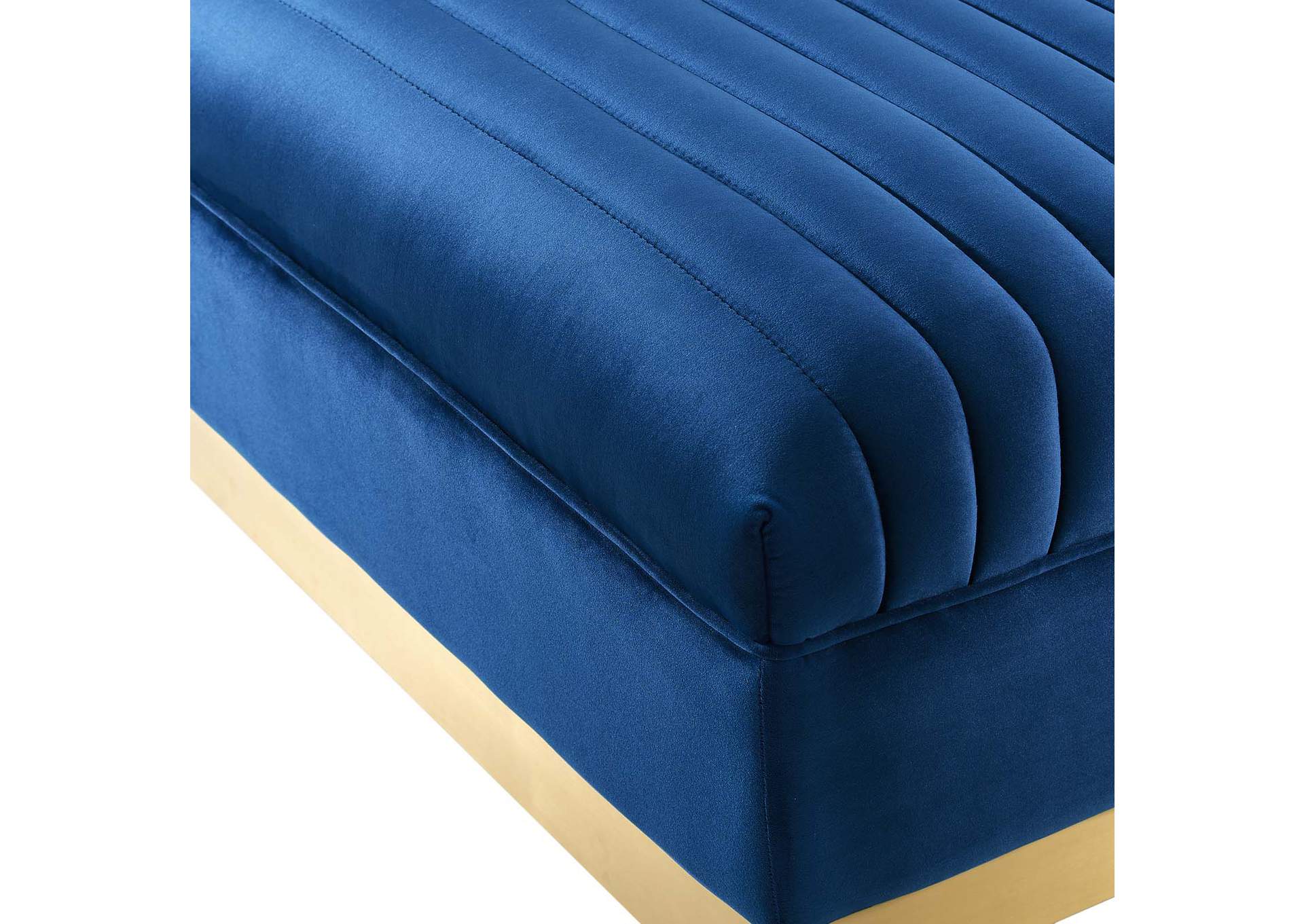 Navy Sanguine 3 Piece Performance Velvet Sectional Sofa Set,Modway