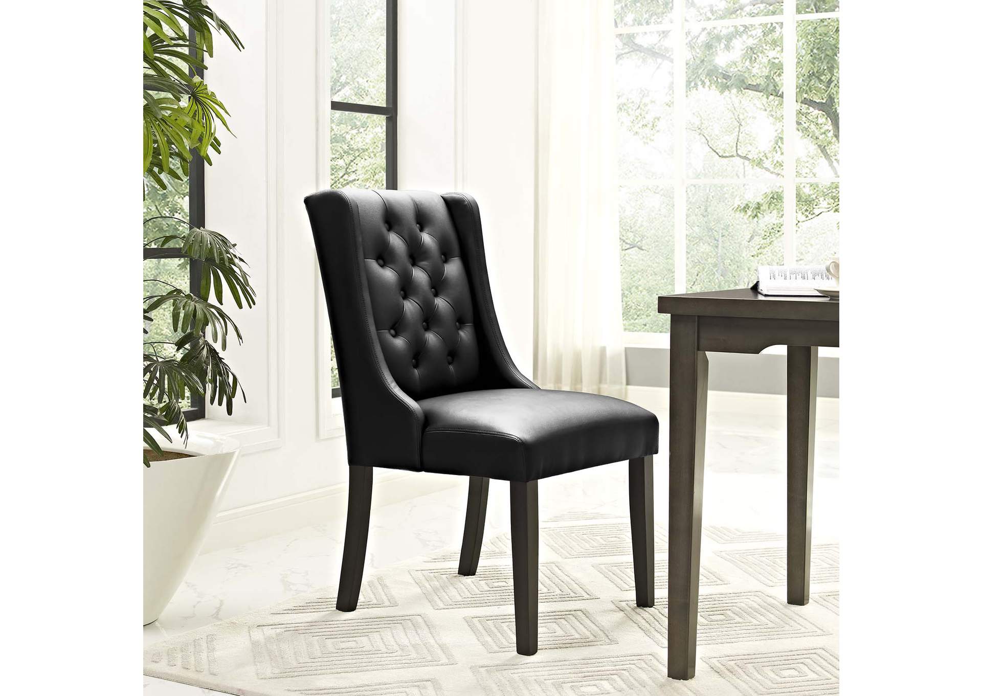 Black Baronet Vinyl Dining Chair,Modway