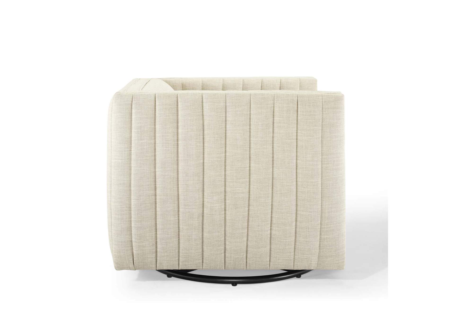 Beige Conjure Tufted Swivel Upholstered Arm Chair,Modway