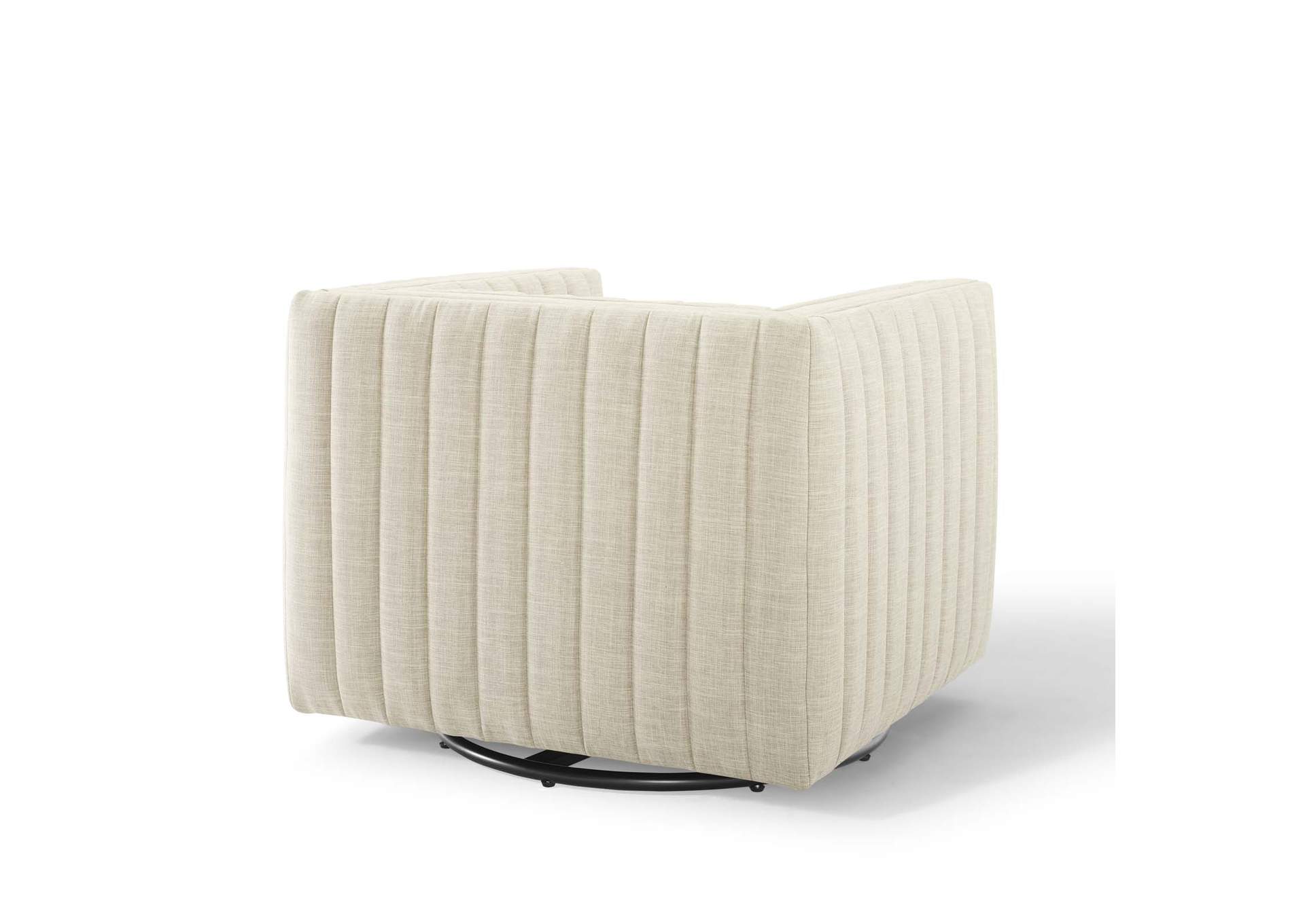 Beige Conjure Tufted Swivel Upholstered Arm Chair,Modway