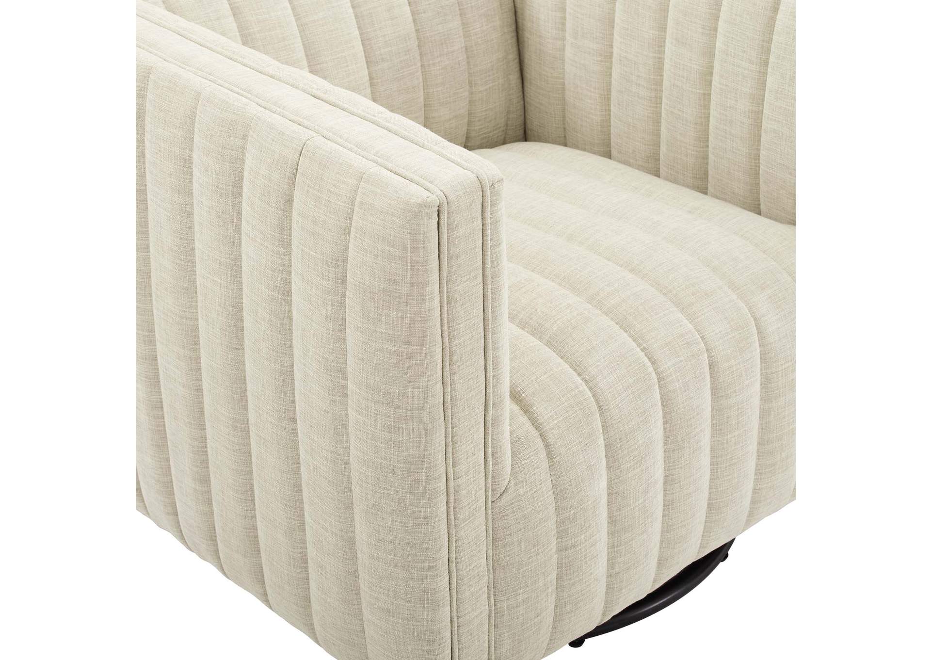 Beige Conjure Tufted Swivel Upholstered Arm Chair,Modway