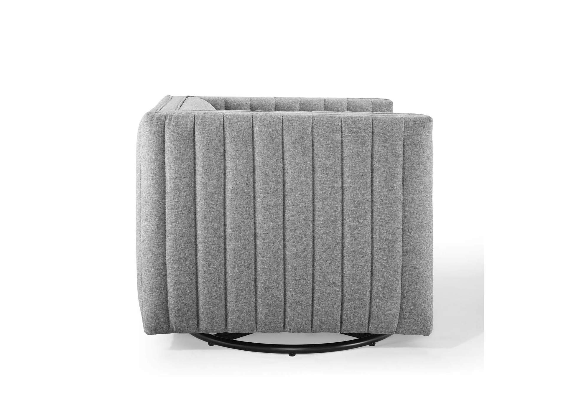 Light Gray Conjure Tufted Swivel Upholstered Arm Chair,Modway